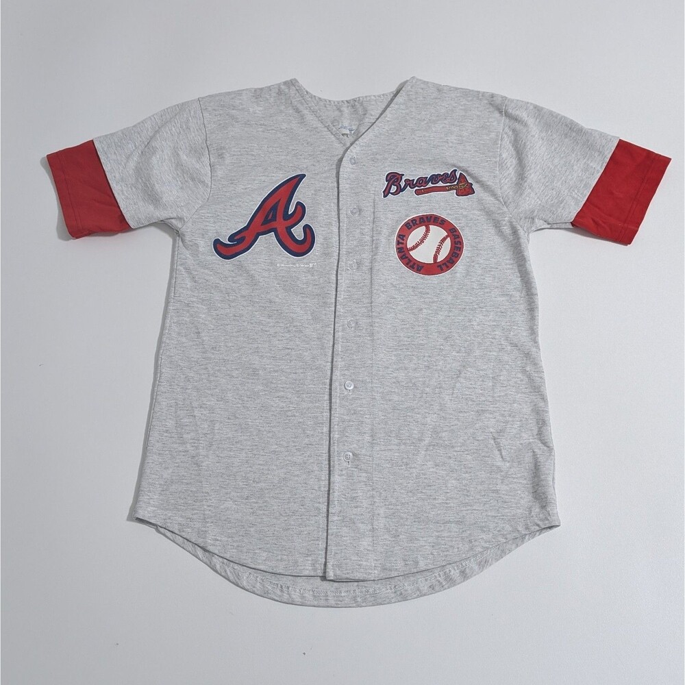 Vintage 1994 Atlanta Braves Button Down Jersey Shirt Size L USA AmaPro Graphics